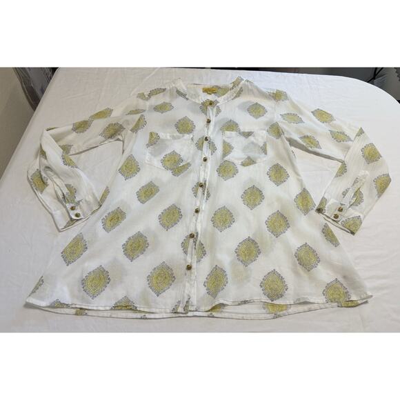Roberta Roller Rabbit Blouse Top Button Up Boho Artsy Old Money Women’s Size XS - Picture 7 of 9